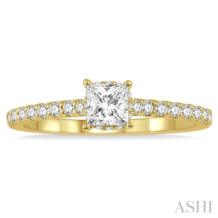 1/4 Ctw Semi-Mount Diamond Engagement Ring in 14K Yellow Gold