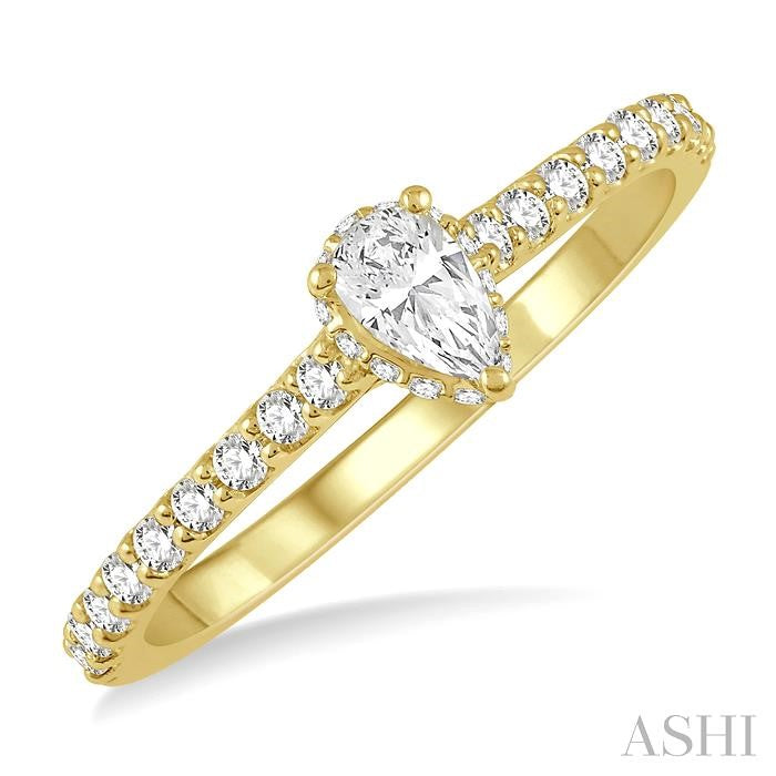 1/4 Ctw Semi-Mount Diamond Engagement Ring in 14K Yellow Gold