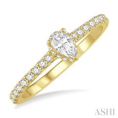 1/4 Ctw Semi-Mount Diamond Engagement Ring in 14K Yellow Gold