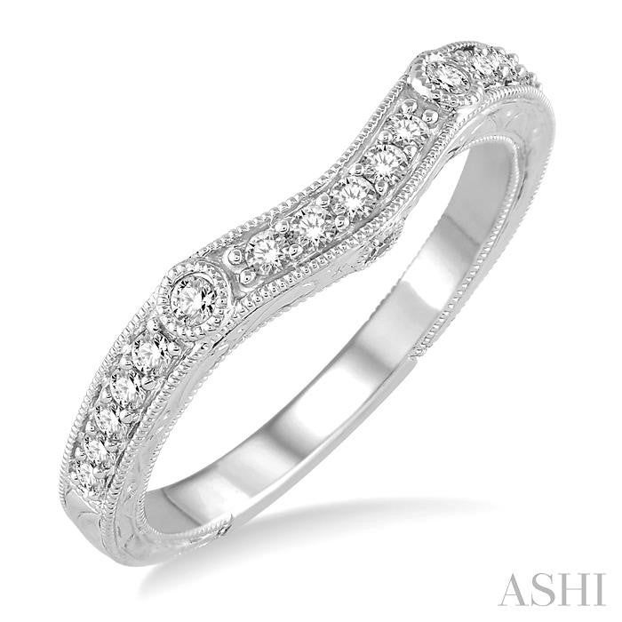 1/4 Ctw Round Cut Diamond Wedding Band in 14K White Gold