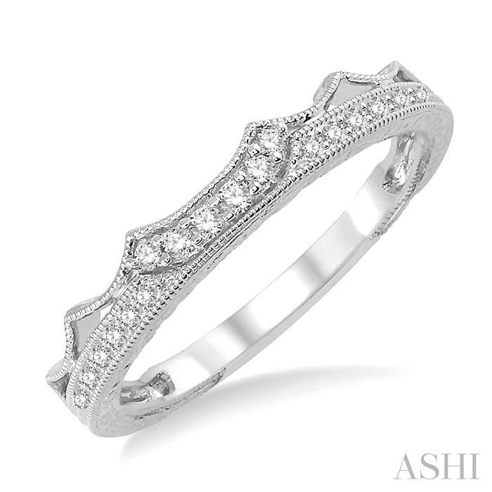 1/5 Ctw Round Diamond Wedding Band in 14K White Gold