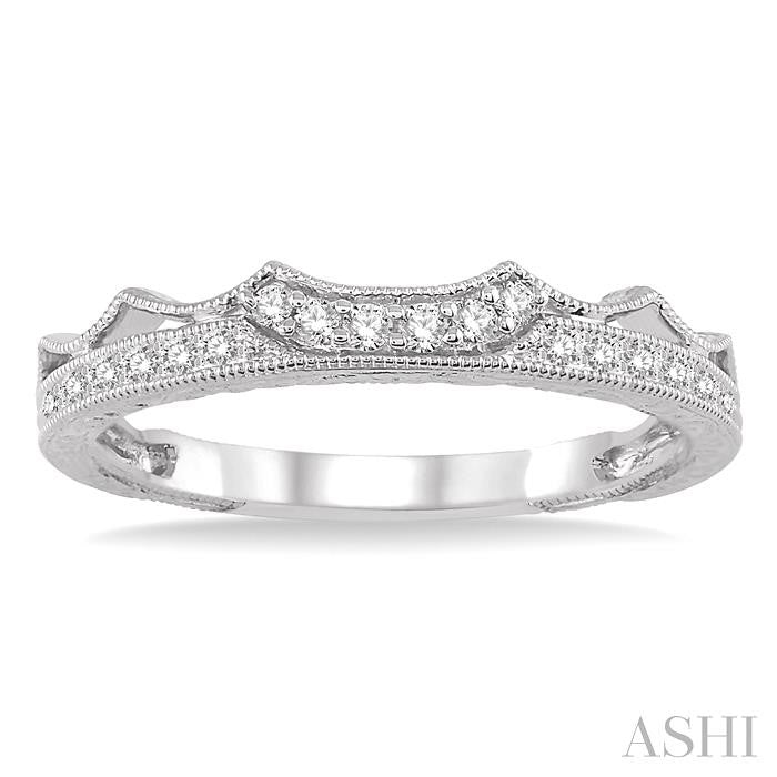 1/5 Ctw Round Diamond Wedding Band in 14K White Gold