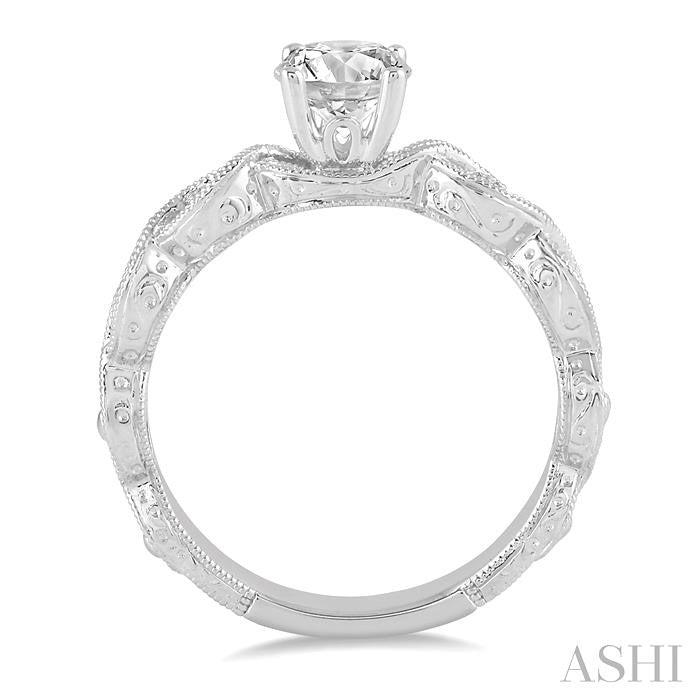 1/10 Ctw Diamond Semi-Mount Engagement Ring in 14K White Gold