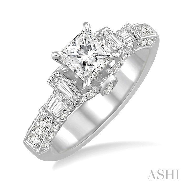 3/4 Ctw Diamond Semi-Mount Engagement Ring in 14K White Gold