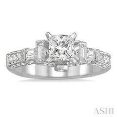 3/4 Ctw Diamond Semi-Mount Engagement Ring in 14K White Gold