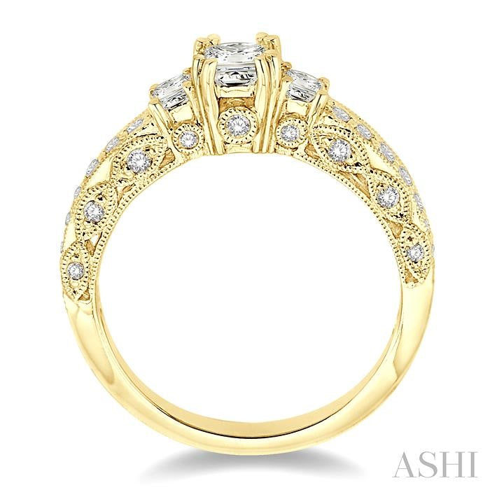 1/2 Ctw Diamond Semi-Mount Engagement Ring in 14K Yellow Gold