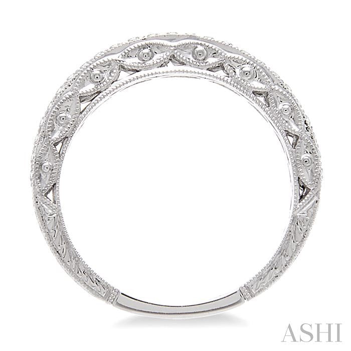 1/5 Ctw Round Cut Diamond Matching Wedding Band in 14K White Gold