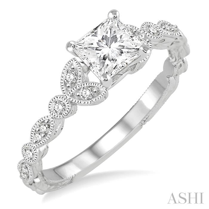 1/6 Ctw Diamond Semi-Mount Engagement Ring in 14K White Gold