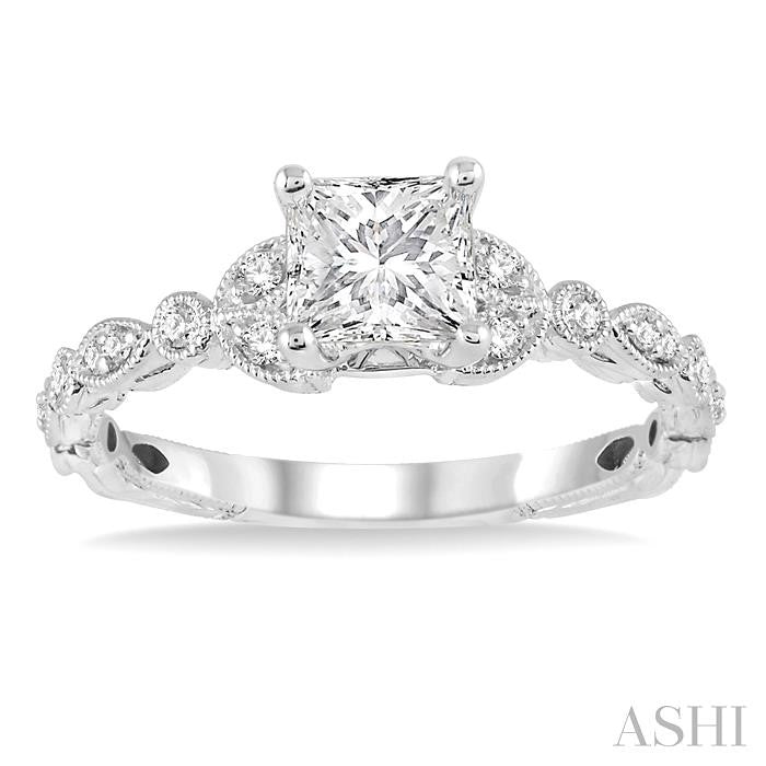 1/6 Ctw Diamond Semi-Mount Engagement Ring in 14K White Gold