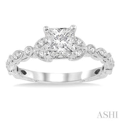 1/6 Ctw Diamond Semi-Mount Engagement Ring in 14K White Gold