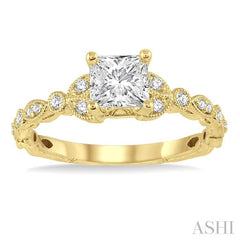 1/6 Ctw Diamond Semi-Mount Engagement Ring in 14K Yellow Gold