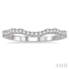 1/5 Ctw Curvy Round Cut Diamond Wedding Band in 14K White Gold