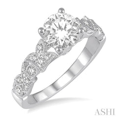 1/5 Ctw Round Diamond Semi-Mount Engagement Ring in 14K White Gold