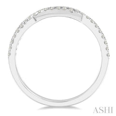 1/4 Ctw Twisted Round Cut Diamond Wedding Band in 14K White Gold