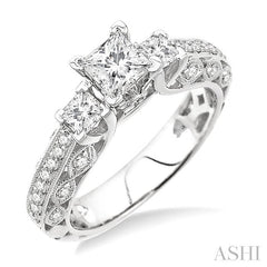 3/4 Ctw Diamond Semi-Mount Engagement Ring in 14K White Gold