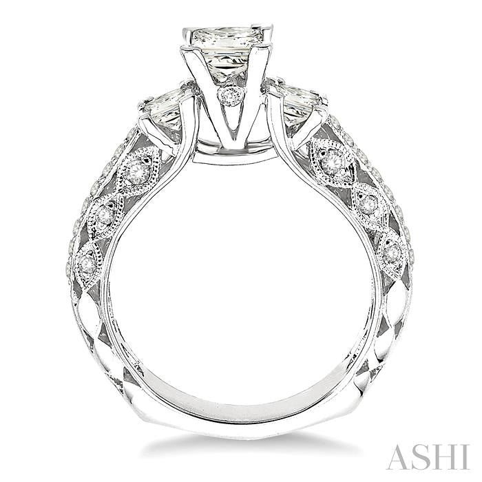 3/4 Ctw Diamond Semi-Mount Engagement Ring in 14K White Gold