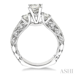 3/4 Ctw Diamond Semi-Mount Engagement Ring in 14K White Gold