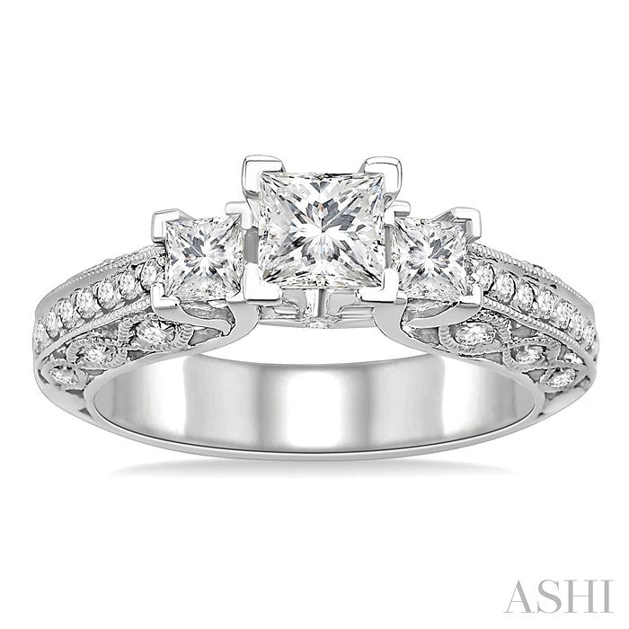 1/2 Ctw Diamond Semi-Mount Engagement Ring in 14K White Gold