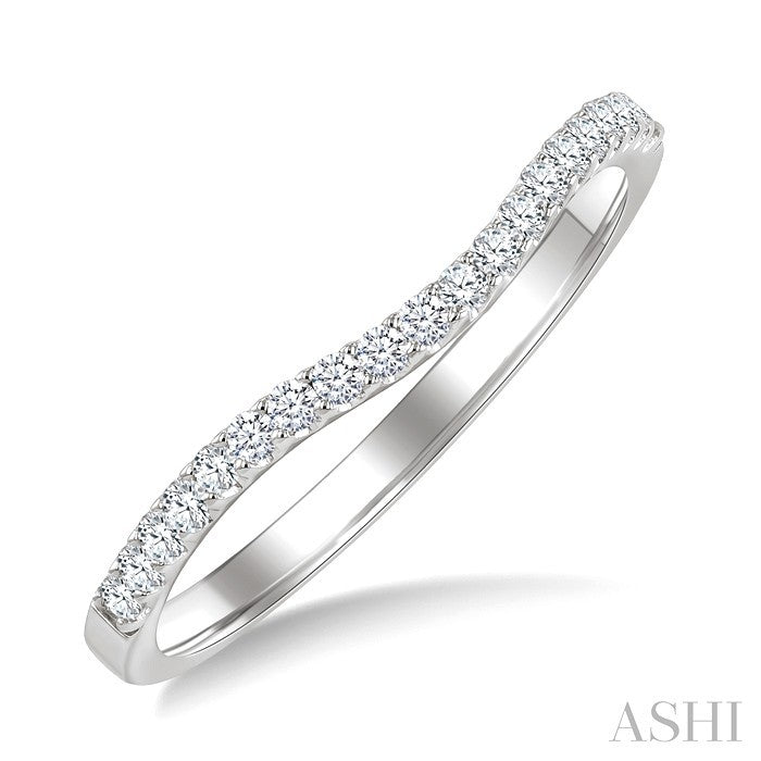 1/5 Ctw Round Diamond Wedding Band in 14K White Gold