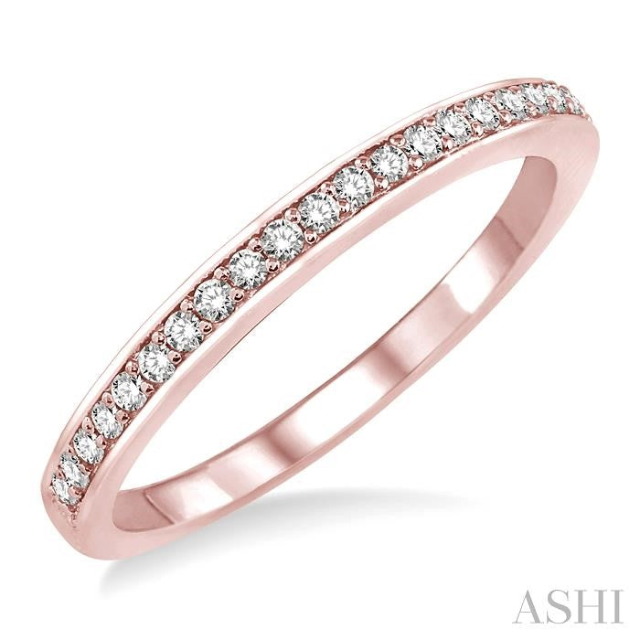 1/10 Ctw Round Cut Diamond Wedding Band in 14K Rose Gold