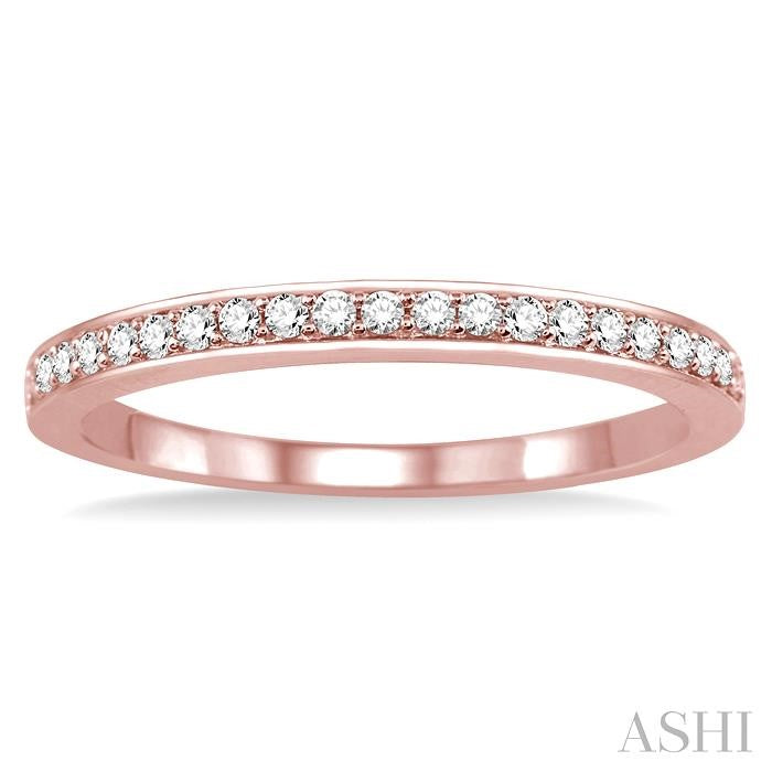 1/10 Ctw Round Cut Diamond Wedding Band in 14K Rose Gold