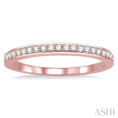 1/10 Ctw Round Cut Diamond Wedding Band in 14K Rose Gold