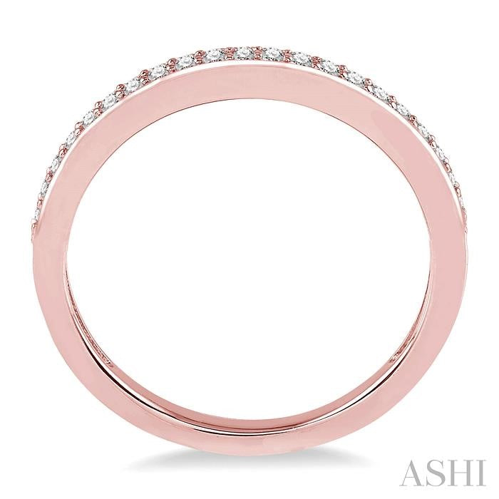 1/10 Ctw Round Cut Diamond Wedding Band in 14K Rose Gold