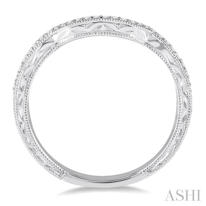 1/10 Ctw Round Diamond Wedding Band in 14K White Gold