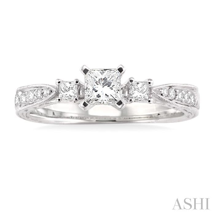 1/5 Ctw Diamond Semi-Mount Engagement Ring in 14K White Gold