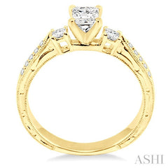 1/5 Ctw Diamond Semi-Mount Engagement Ring in 14K Yellow Gold
