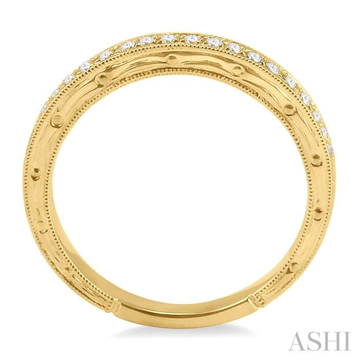 1/8 Ctw Round Cut Diamond Wedding Band in 14K Yellow Gold