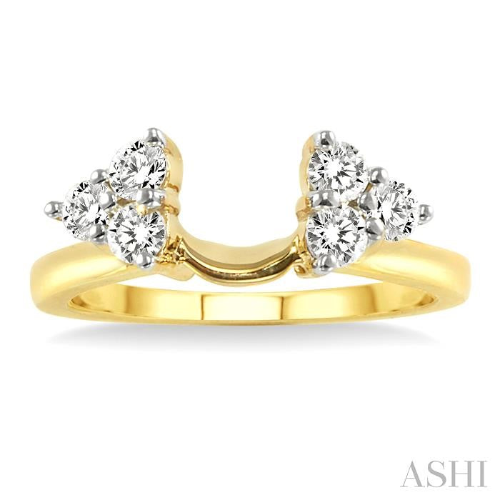 1/2 Ctw Round Cut Diamond Wrap Ring in 14K Yellow Gold