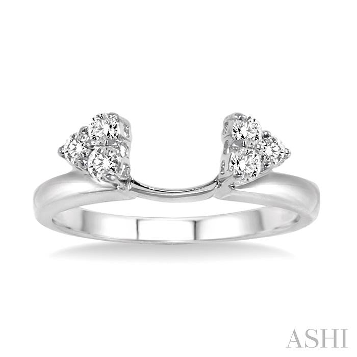 1/8 Ctw Round Cut Diamond Wrap Ring in 14K White Gold