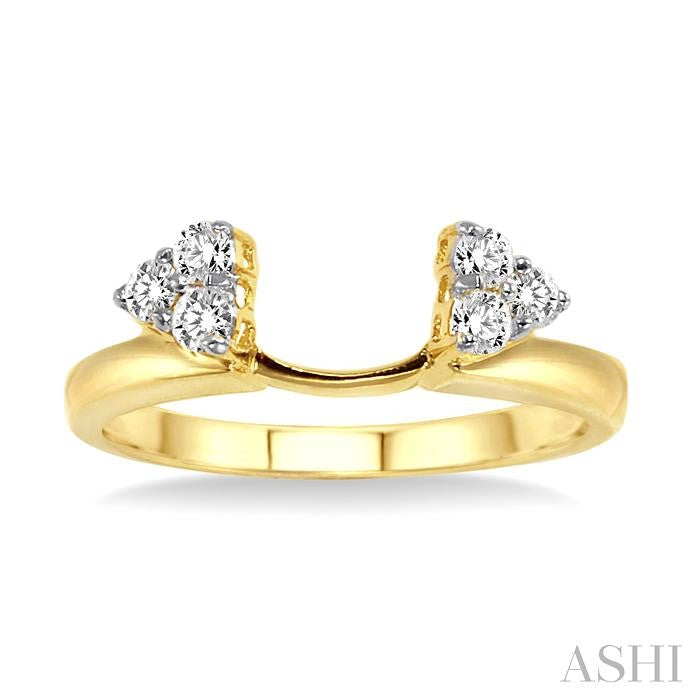 1/8 Ctw Round Cut Diamond Wrap Ring in 14K Yellow Gold