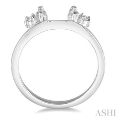 1/5 Ctw Marquise and Round cut Diamond Wrap Ring in 14K white Gold