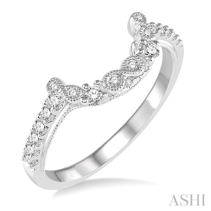 1/4 Ctw Round Cut Diamond Wedding Band in 14K White Gold