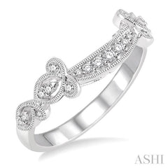 1/6 Ctw Round Cut Diamond Wedding Band in 14K White Gold
