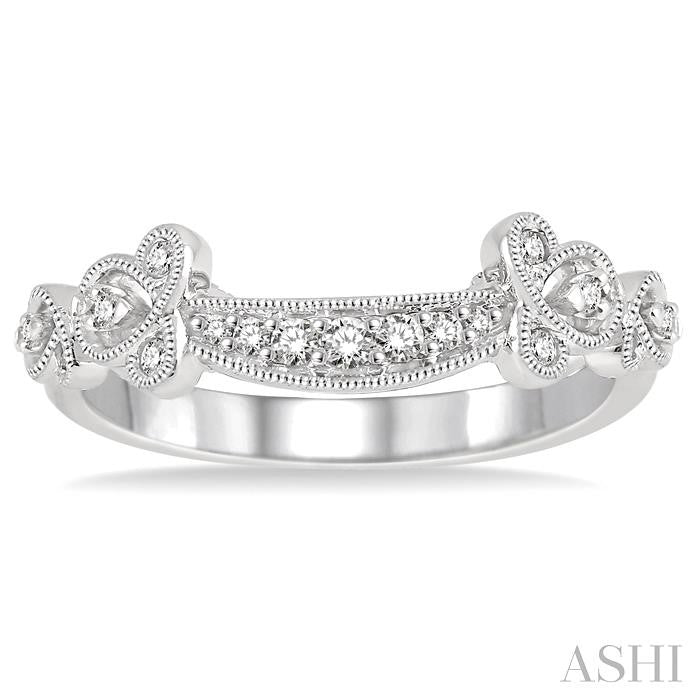 1/6 Ctw Round Cut Diamond Wedding Band in 14K White Gold