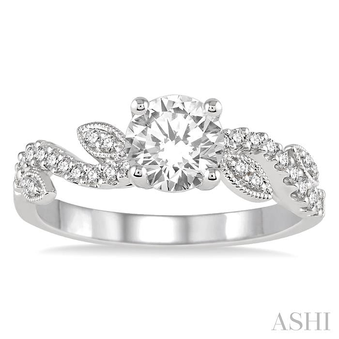1/4 Ctw Diamond Semi-Mount Engagement Ring in 14K White Gold