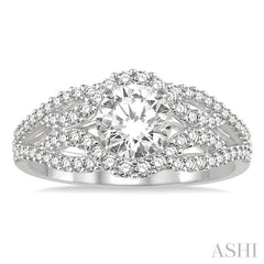 1/2 Ctw Diamond Semi-Mount Engagement Ring in 14K White Gold