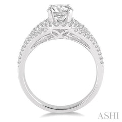 1/2 Ctw Diamond Semi-Mount Engagement Ring in 14K White Gold