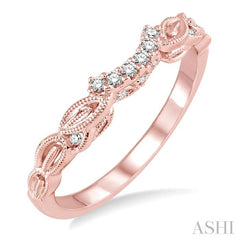 1/10 Ctw Round Cut Diamond Wedding Band in 14K Rose Gold