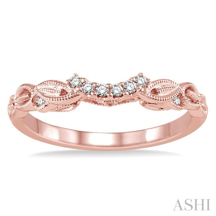 1/10 Ctw Round Cut Diamond Wedding Band in 14K Rose Gold