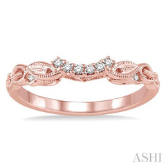 1/10 Ctw Round Cut Diamond Wedding Band in 14K Rose Gold