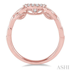 1/10 Ctw Round Cut Diamond Wedding Band in 14K Rose Gold