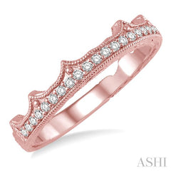 1/6 Ctw Round Cut Diamond Wedding Band in 14K Rose Gold