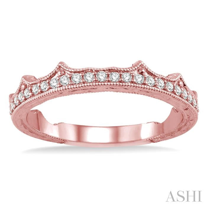 1/6 Ctw Round Cut Diamond Wedding Band in 14K Rose Gold