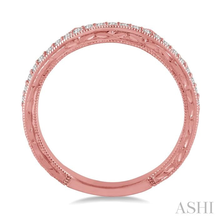 1/6 Ctw Round Cut Diamond Wedding Band in 14K Rose Gold