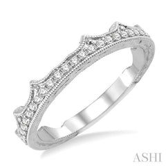 1/6 Ctw Round Cut Diamond Wedding Band in 14K White Gold