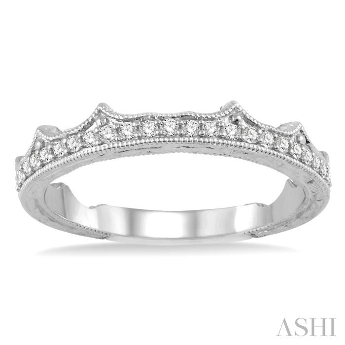 1/6 Ctw Round Cut Diamond Wedding Band in 14K White Gold